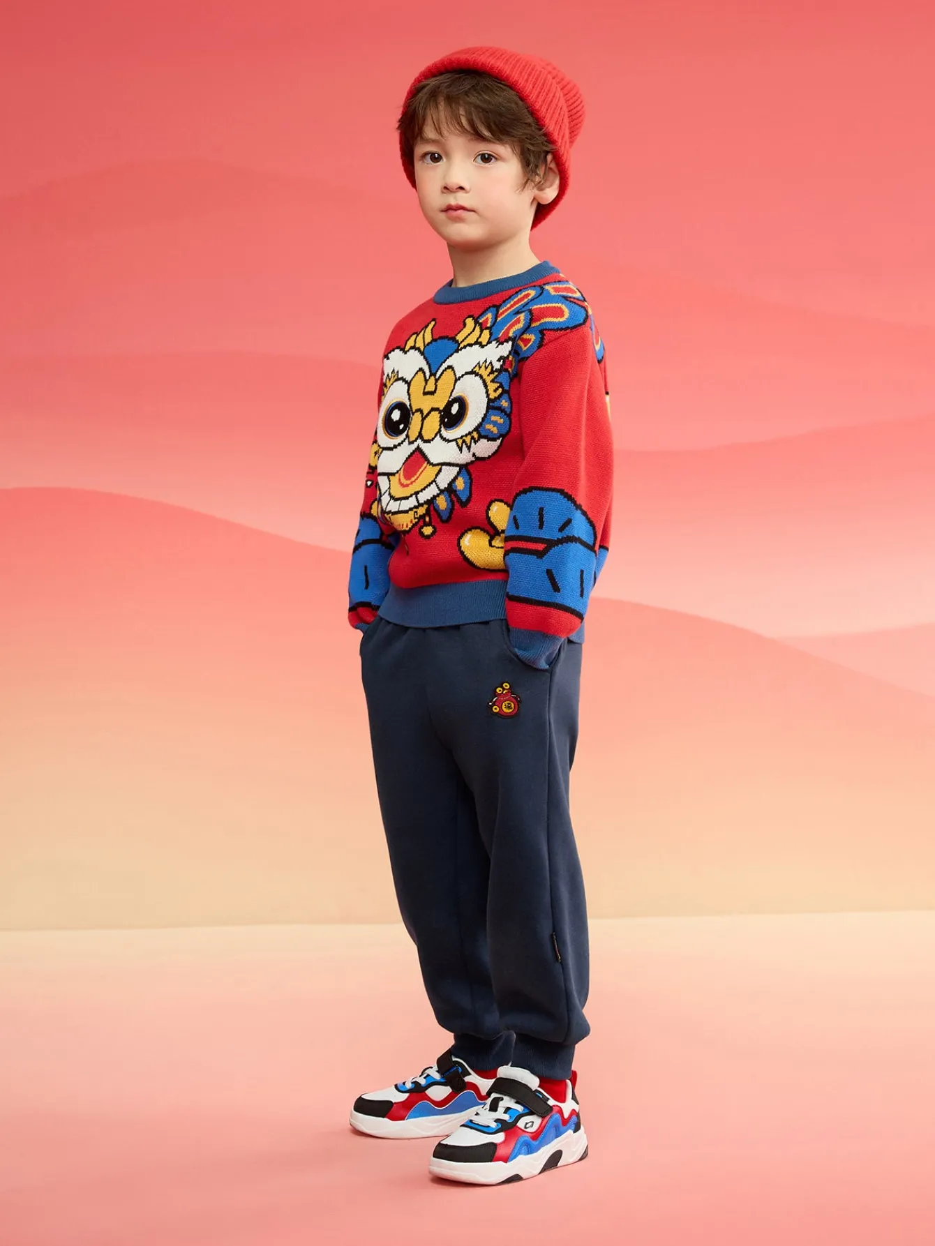 Balabala Children Sweater Boy Girl Autumn And Winter 2024 New Toddler Pullover Knitwear New Year's Outfit Cheap