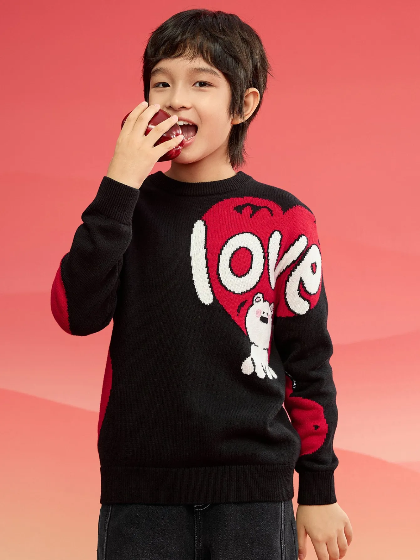 Balabala Children Sweater Boy Girl Autumn And Winter 2024 Toddler Kid Pullover Knitwear New Year's Outfit Discount