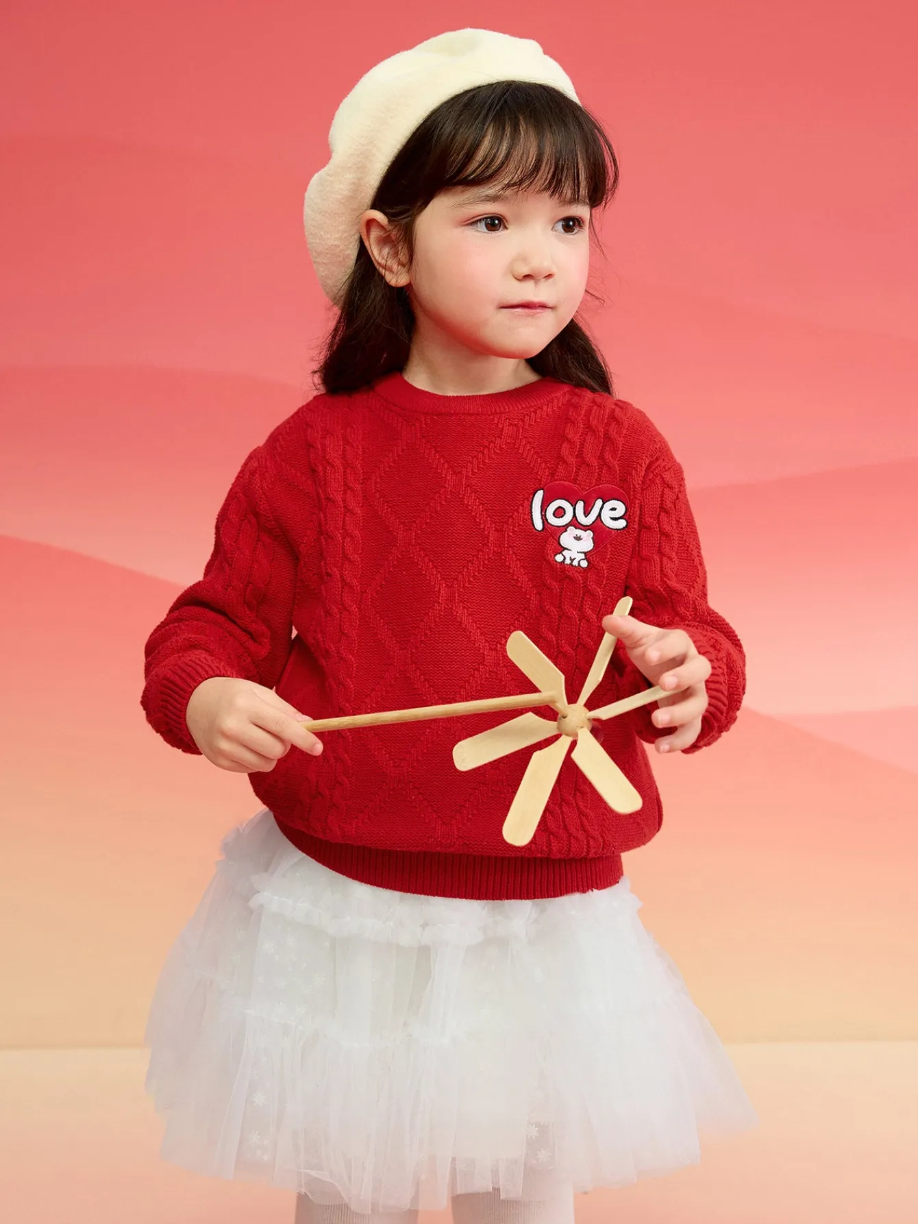 Balabala Children Sweater Boy Girl Autumn And Winter 2024 Toddler Kid Pullover Knitwear New Year's Outfit Discount