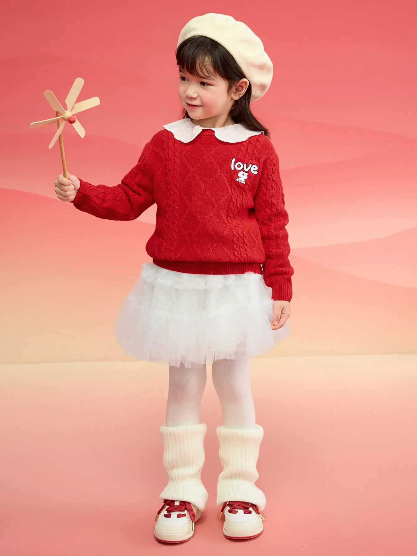 Balabala Children Sweater Boy Girl Autumn And Winter 2024 Toddler Kid Pullover Knitwear New Year's Outfit Discount