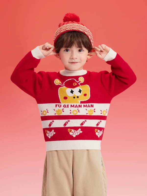 Balabala Children Sweater Turtleneck Sweater Autumn And Winter 2024 New Kid Loose Boy And Girl Knitwear Fashion