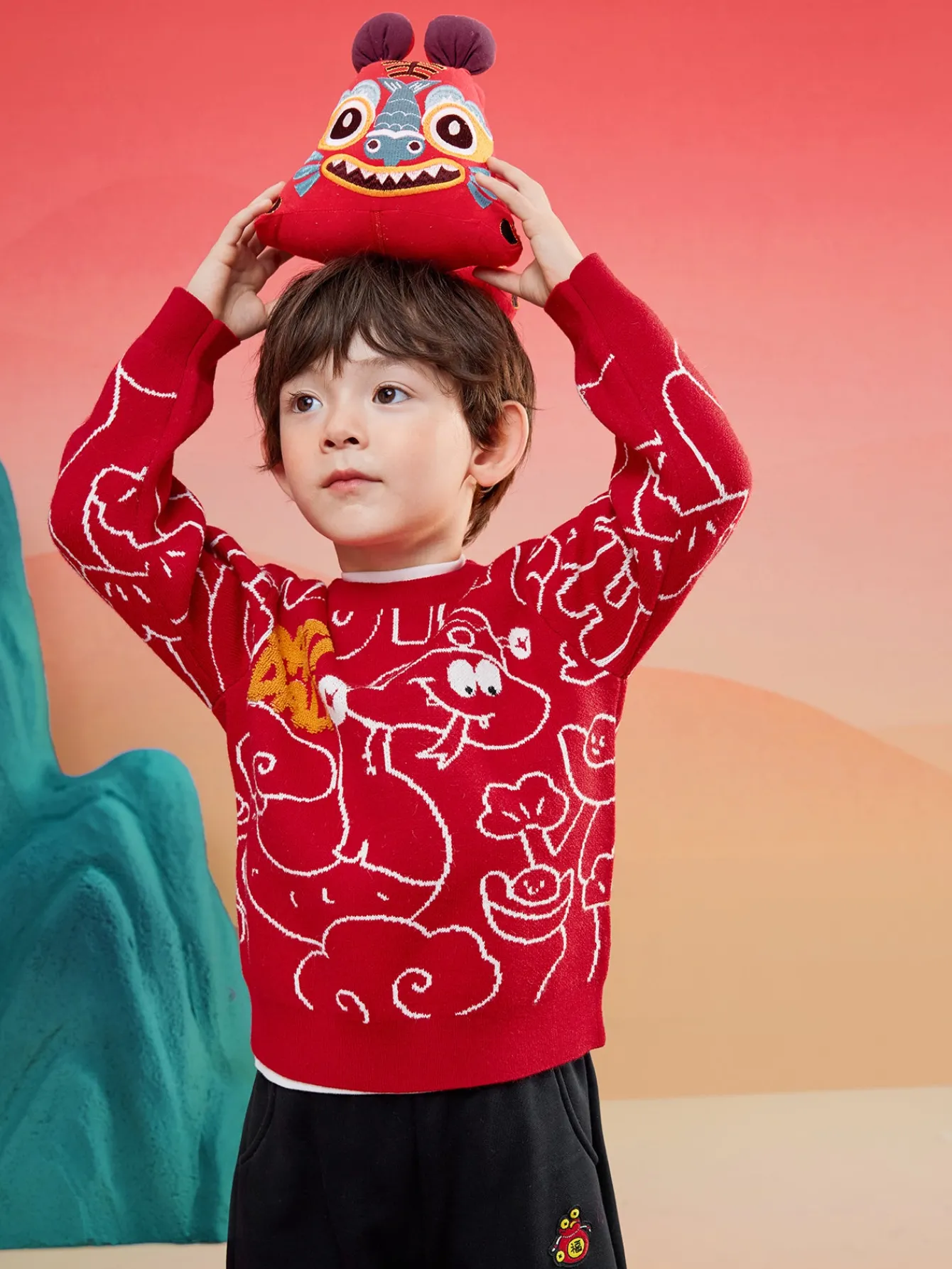 Balabala Children Sweater Turtleneck Sweater Autumn And Winter 2024 New Kid Loose Boy And Girl Knitwear Fashion