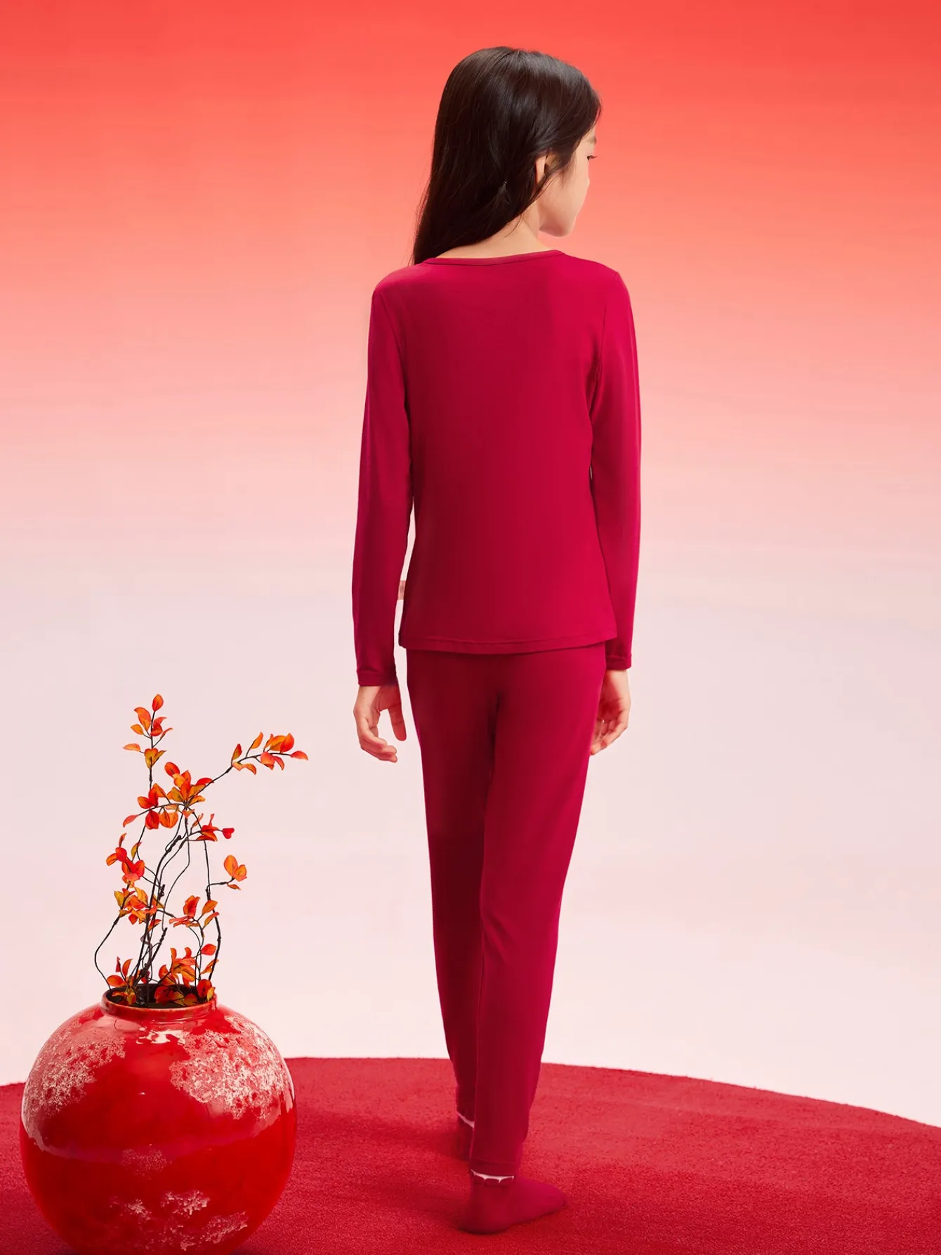 Balabala Children Thermal Underwear Suit Year of the Snake New Boy And Girl Autumn Heated Top And Pants Animal Year Red Pajamas Chinese Red Best