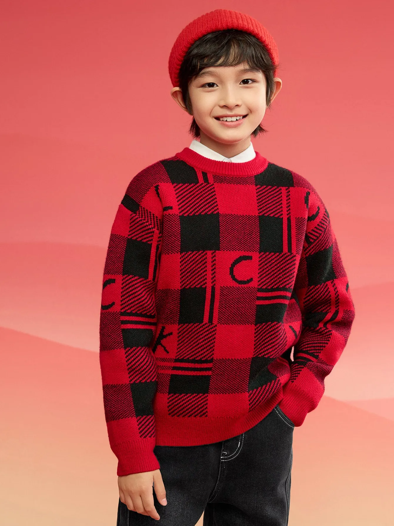 Balabala Children Turtleneck Sweater Autumn And Winter 2024 New Kids Trendy Boy And Girl Knitwear Store