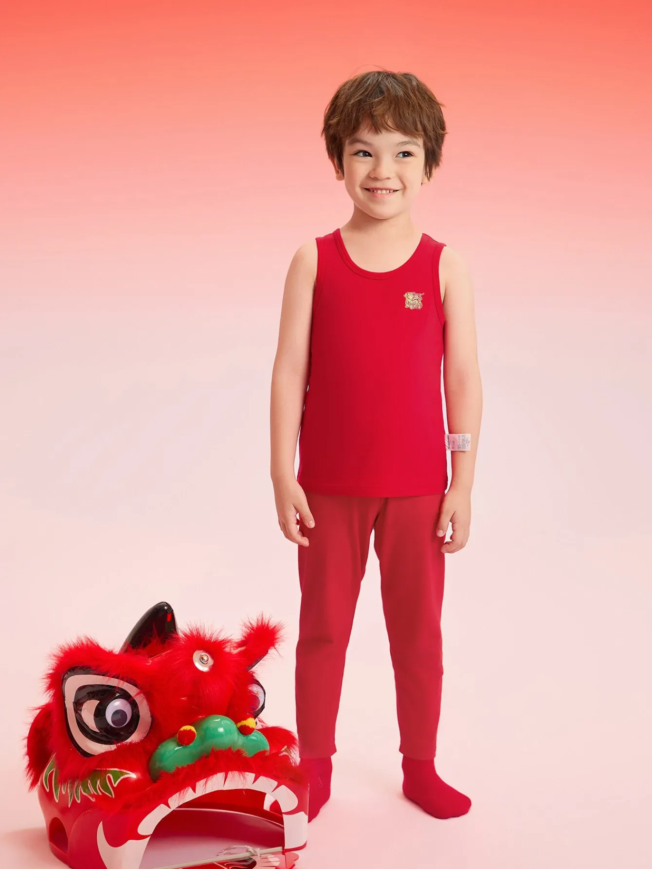 Balabala Children Vest Year of the Snake New Girls Camisole Animal Year Boy Red New Year Season 2Pcs Pack White Red Online