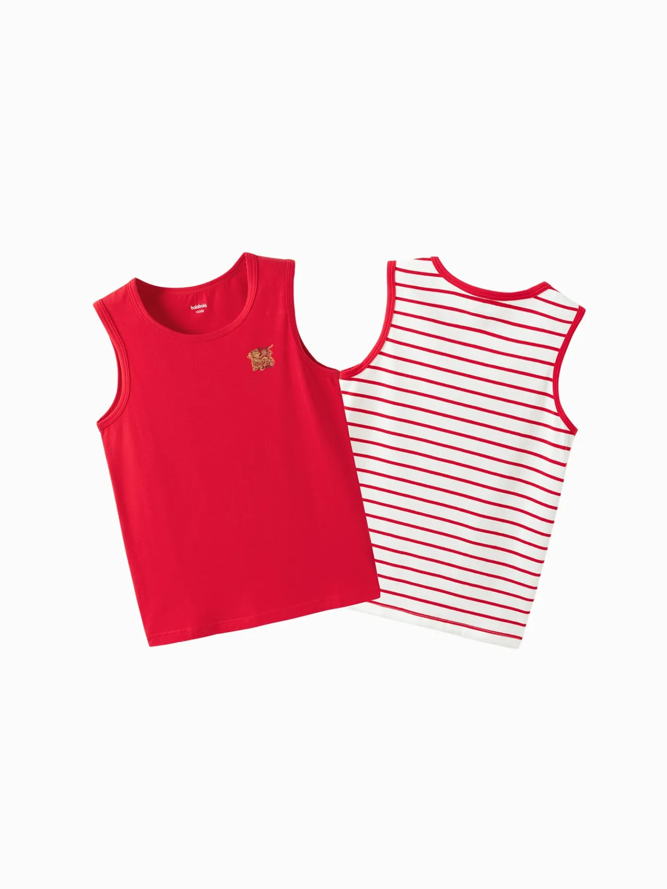 Balabala Children Vest Year of the Snake New Girls Camisole Animal Year Boy Red New Year Season 2Pcs Pack White Red Online