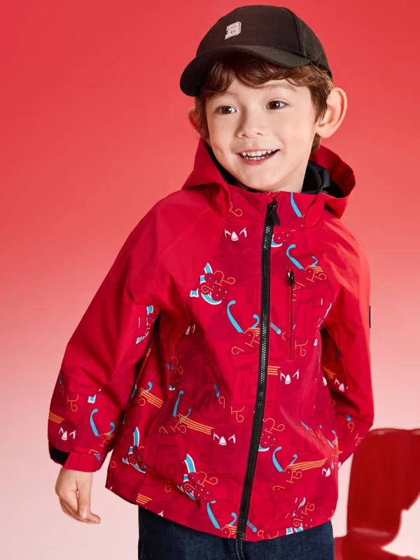 Balabala children's boys' jacket warm New Year's outfit 2025 spring and autumn new style top Red Outlet