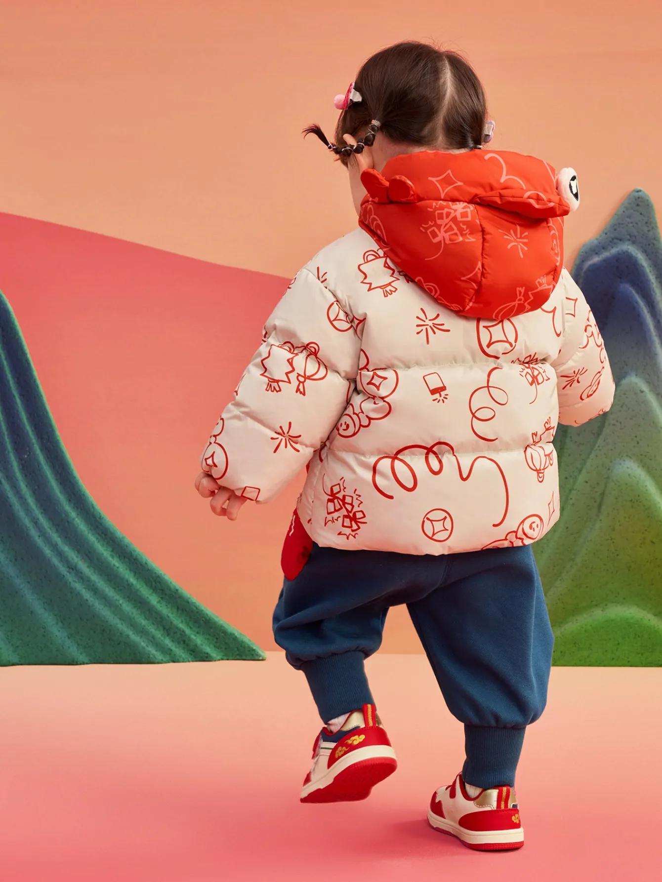 Balabala Children's Clothes Baby Down Jacket Baby Coat 2025 New Winter Clothes Neo- Chinese style New Year Greeting Outfit Best