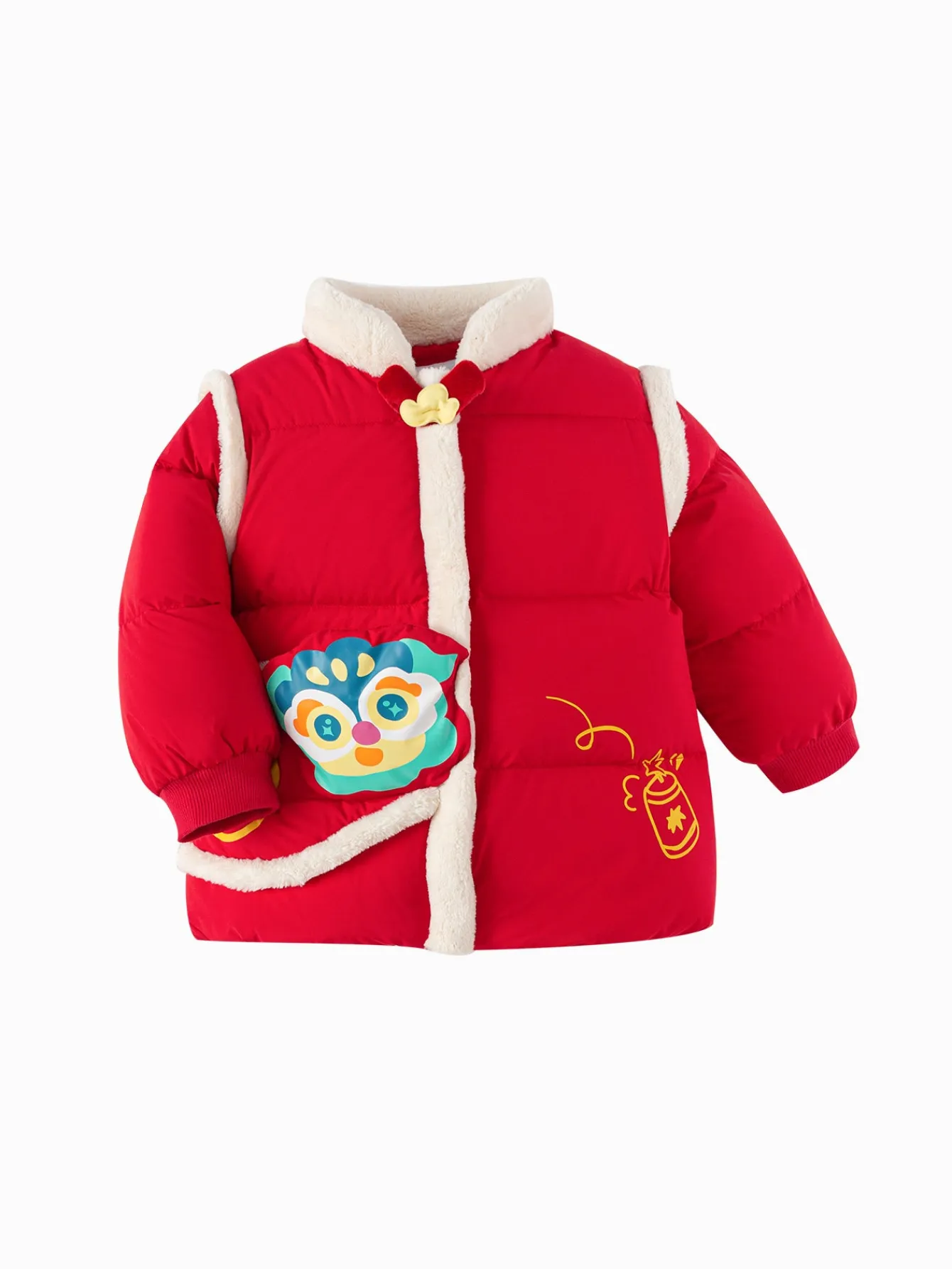 Balabala Children's Clothes Baby Down Jacket Baby Coat 2025 New Winter Clothes Neo- Chinese style New Year Greeting Outfit Cheap