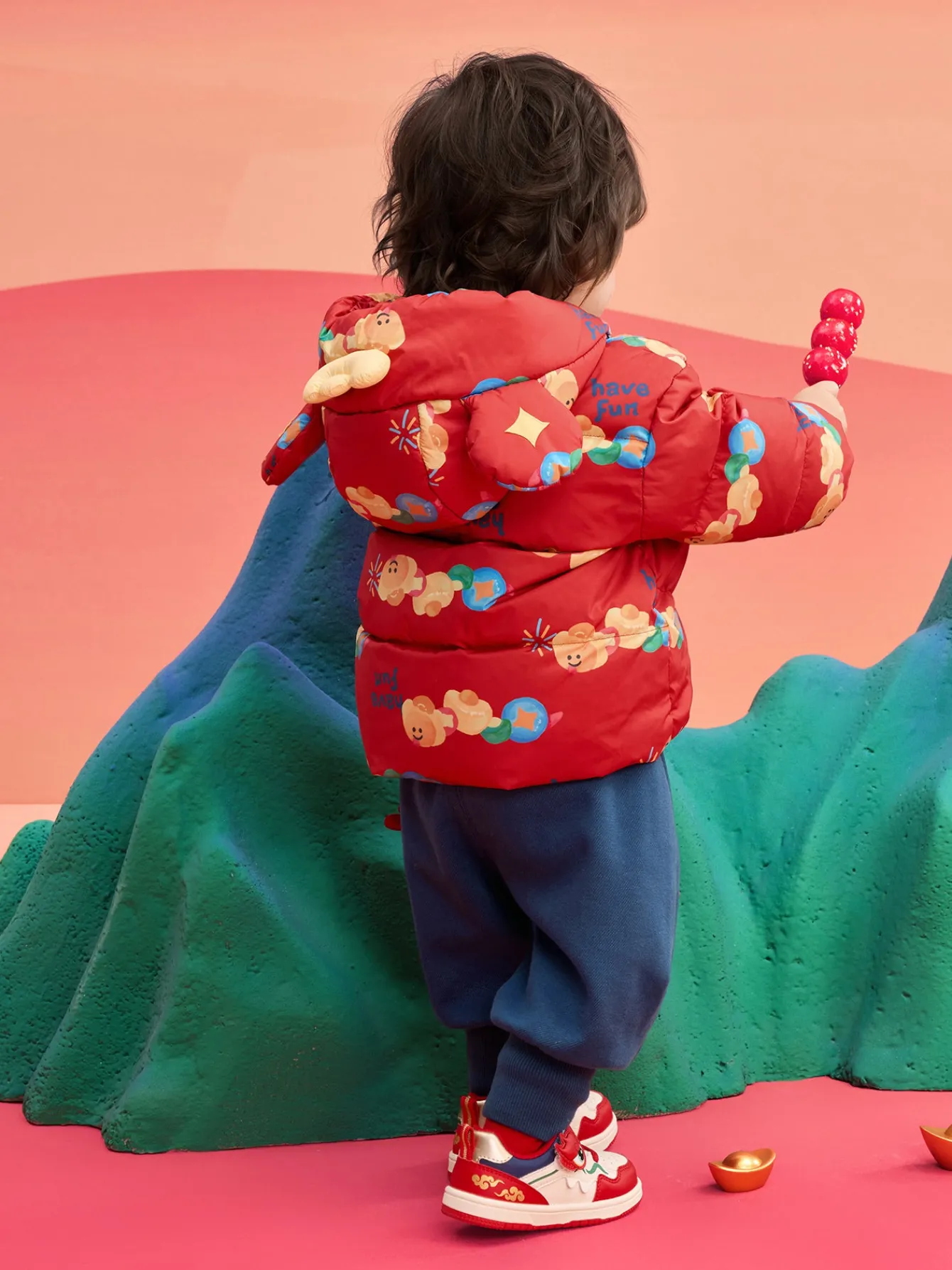 Balabala Children's Clothes Baby Down Jacket Baby Coat 2025 New Winter Clothes Neo- Chinese style New Year Greeting Outfit Best