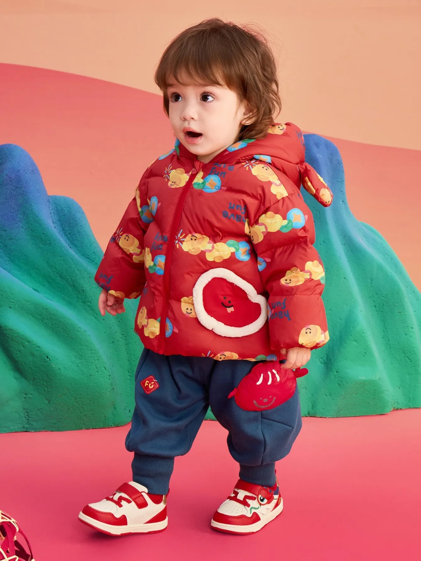 Balabala Children's Clothes Baby Down Jacket Baby Coat 2025 New Winter Clothes Neo- Chinese style New Year Greeting Outfit Best