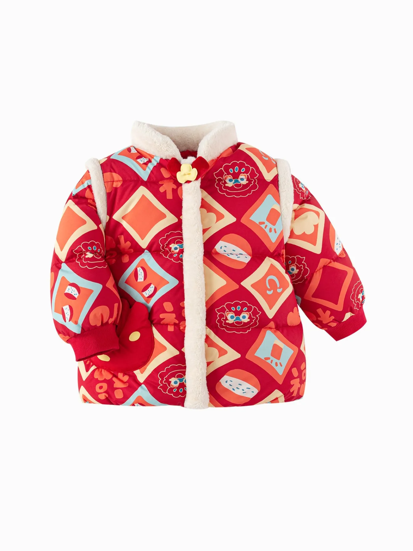 Balabala Children's Clothes Baby Down Jacket Baby Coat 2025 New Winter Clothes Neo- Chinese style New Year Greeting Outfit Cheap