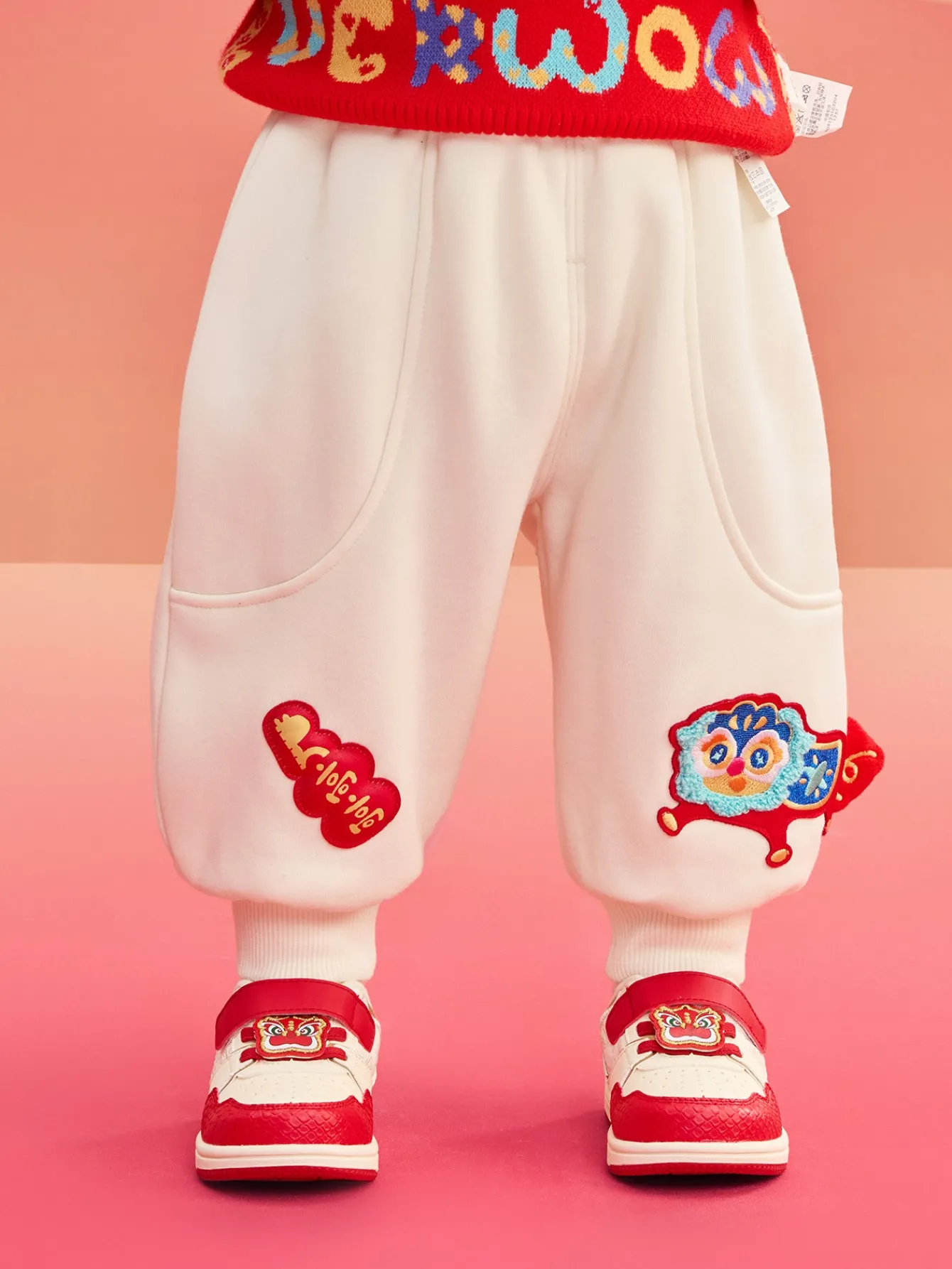 Balabala Children's Clothes Baby Pants Baby Fleece Lined Trousers Winter Clothes 2025 New Baby Thickened New Year Season Cute Store