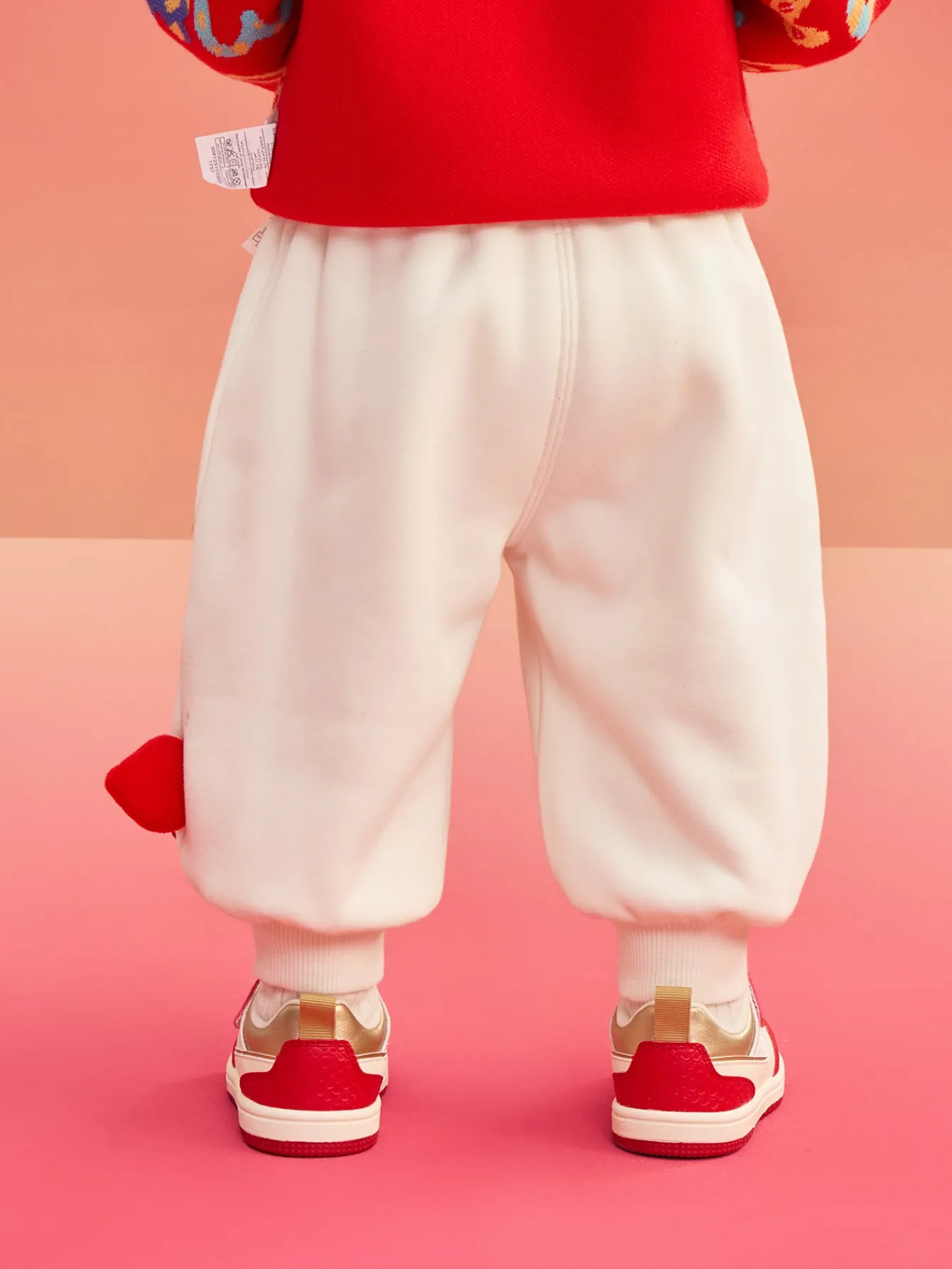 Balabala Children's Clothes Baby Pants Baby Fleece Lined Trousers Winter Clothes 2025 New Baby Thickened New Year Season Cute Store