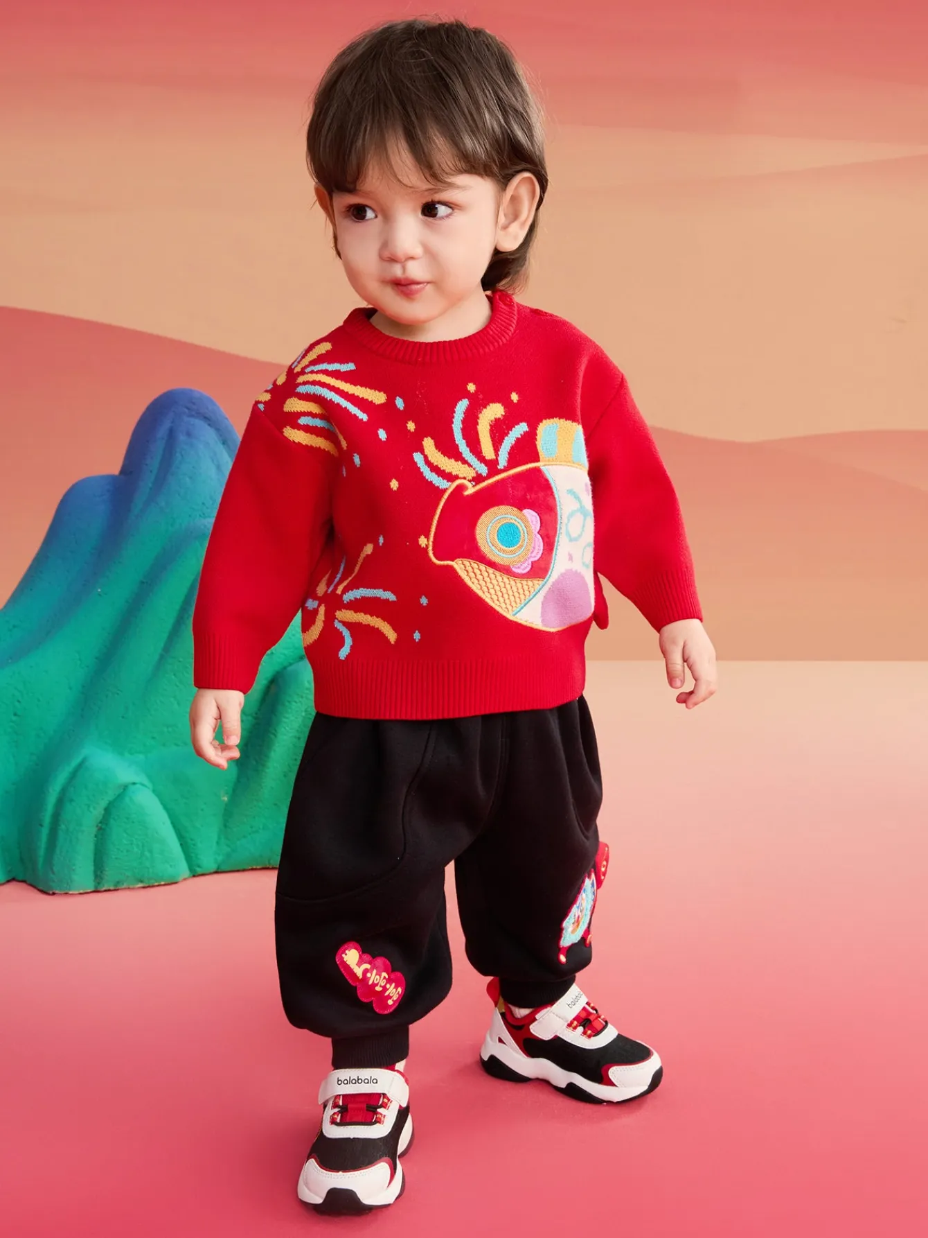 Balabala Children's Clothes Baby Sweater Pullover 2025 New Winter Clothes Baby Bottoming Shirt Cute and Fun Shop