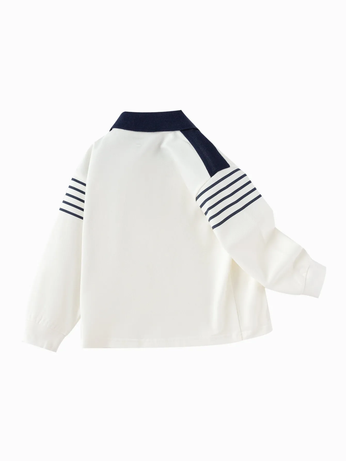 Balabala Children's Clothing Boy Long-sleeved T-shirt 2025 Spring New POLO Collar Embroidered Off-white Discount