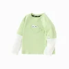Balabala Children's Clothing Boy Long-sleeved T-shirt lit. false Two Pieces Inner 2025 Spring New Top Yellow Green Hot