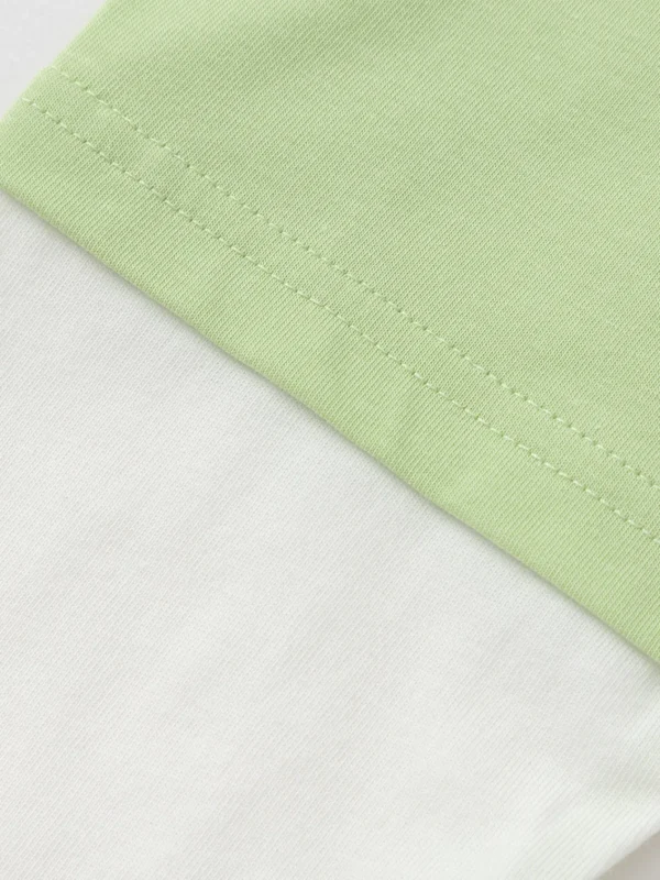 Balabala Children's Clothing Boy Long-sleeved T-shirt lit. false Two Pieces Inner 2025 Spring New Top Yellow Green Hot