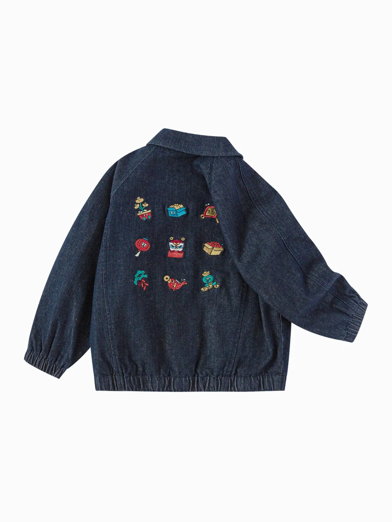 Balabala Children's Clothing Boys' Cotton Jacket Embroidered Denim Jacket 2025 New Spring New Year Denim Dark Blue Clearance