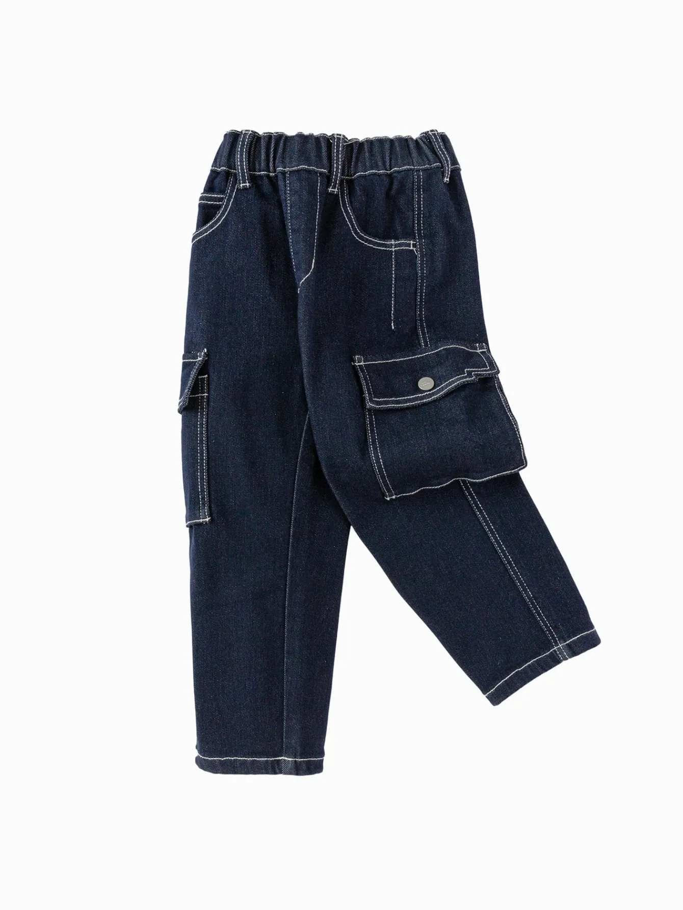 Balabala Children's Clothing Boys Denim Pants Workwear Pants 2025 Spring and Autumn New Long Pants Denim Dark Blue Flash Sale
