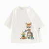 Balabala Children's Clothing Boys' T-Shirt Boys' Underwear 2025 Spring and Autumn New Style Shirt Cute Off-white Clearance