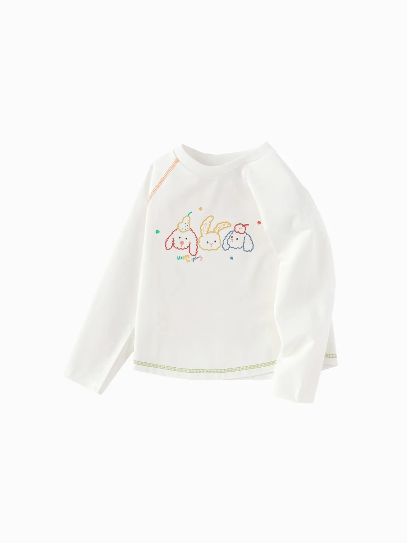 balabala_childrens_clothing_girls_long_sleeve_tshirt__spring_new_style_underwear_top_sweet_0.webp Balabala Children's Clothing Girls' Long Sleeve T-Shirt 2025 Spring New Style Underwear Top Sweet Raw White Cheap