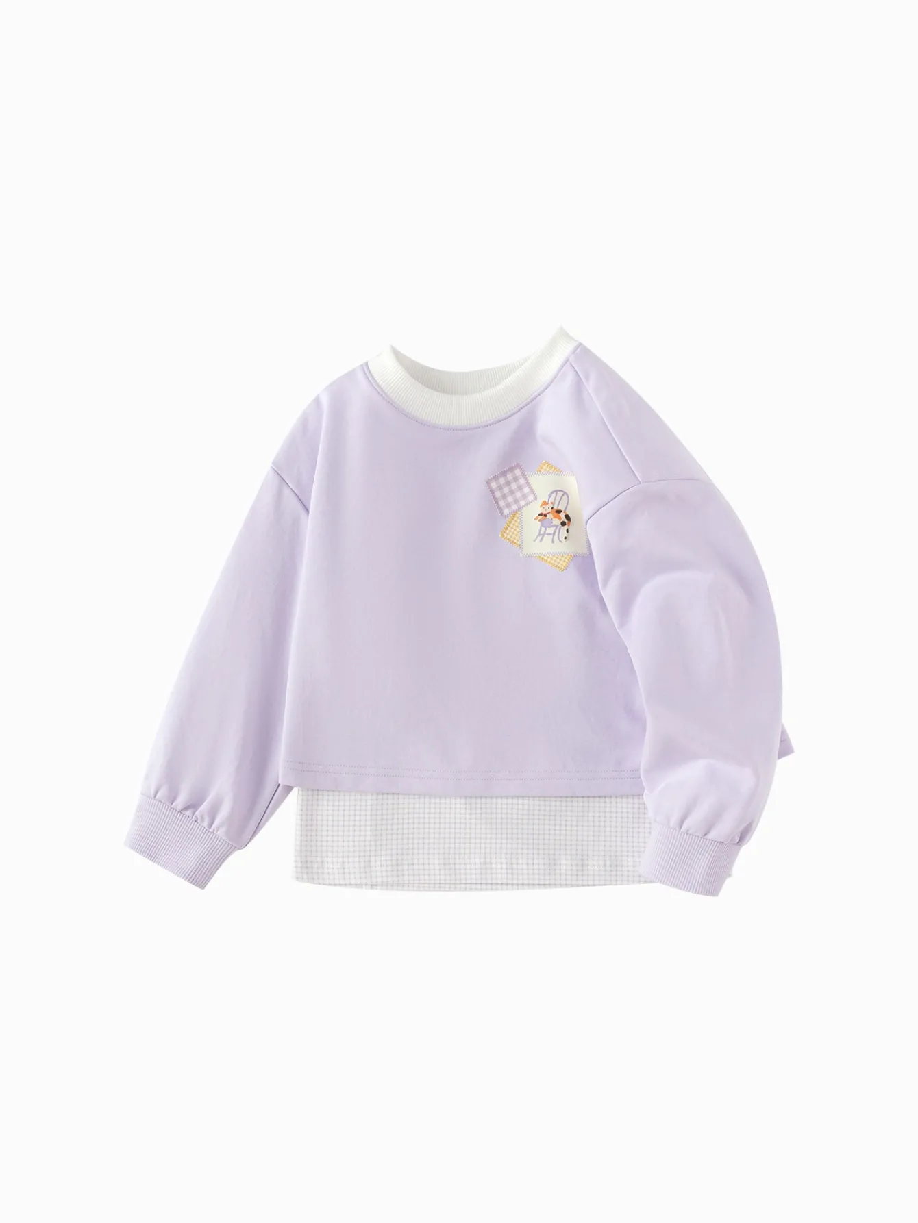 Balabala Children's Clothing Girls' Sweater Two-piece Top 2025 Spring New Casual Wear Violet Outlet