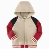 Balabala children's cotton coat boys' spring 2025 new hooded jacket patchwork trendy Khaki Store