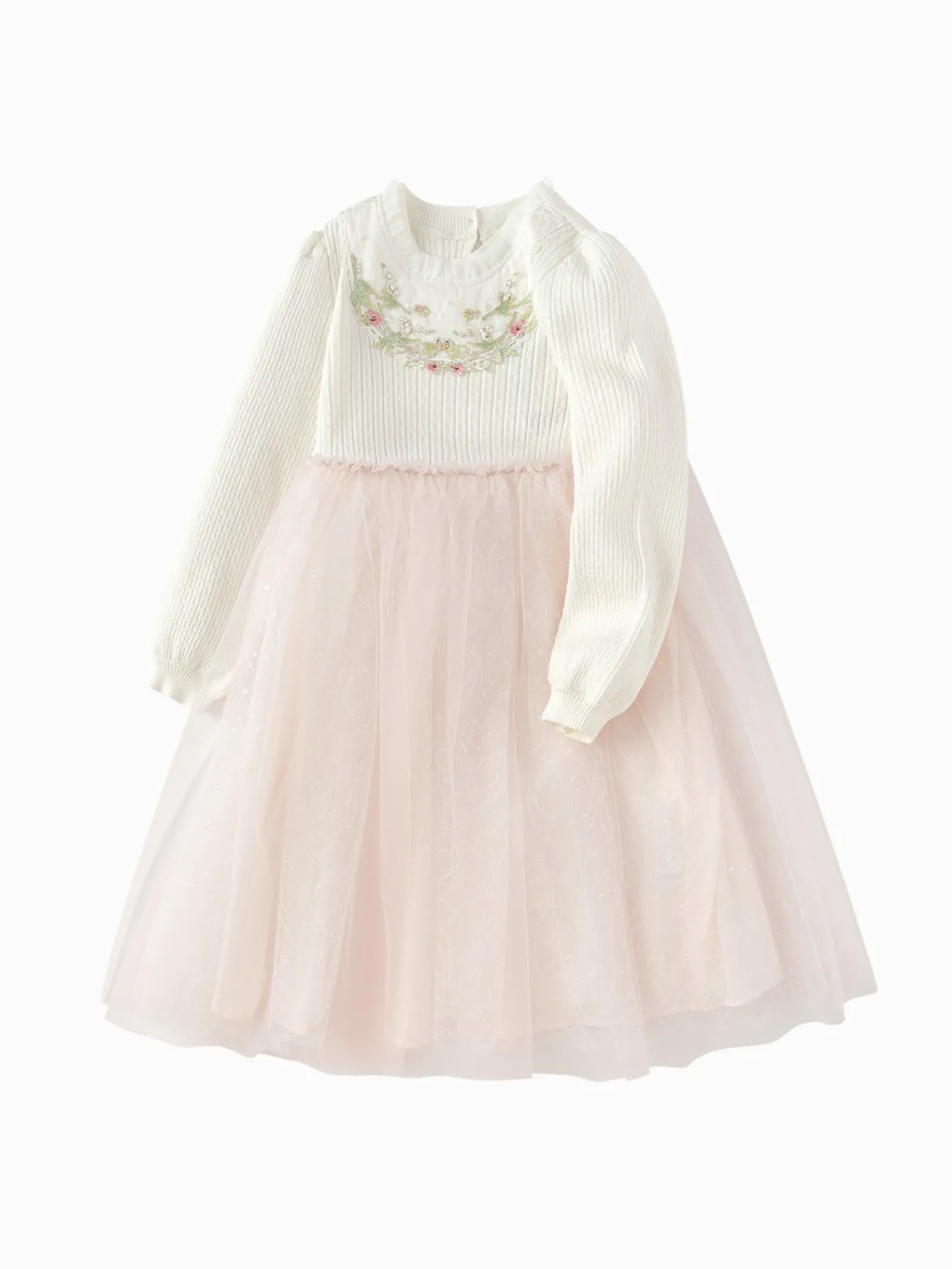 Balabala Children's Dress New Chinese Style Tulle Skirt Toddler Girls 2025 Spring New Arrival Dress Red Fashion