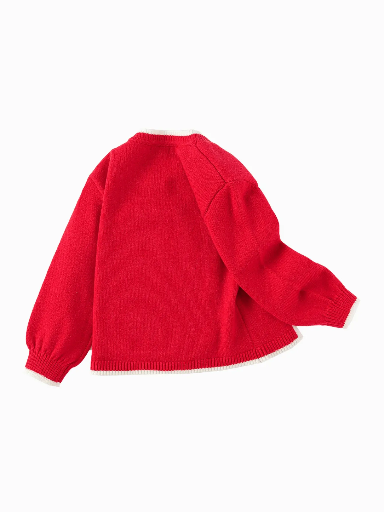 Balabala children's sweater girls' children's knitted sweater 2025 spring and autumn new style open sweater sweet Chinese Red Outlet