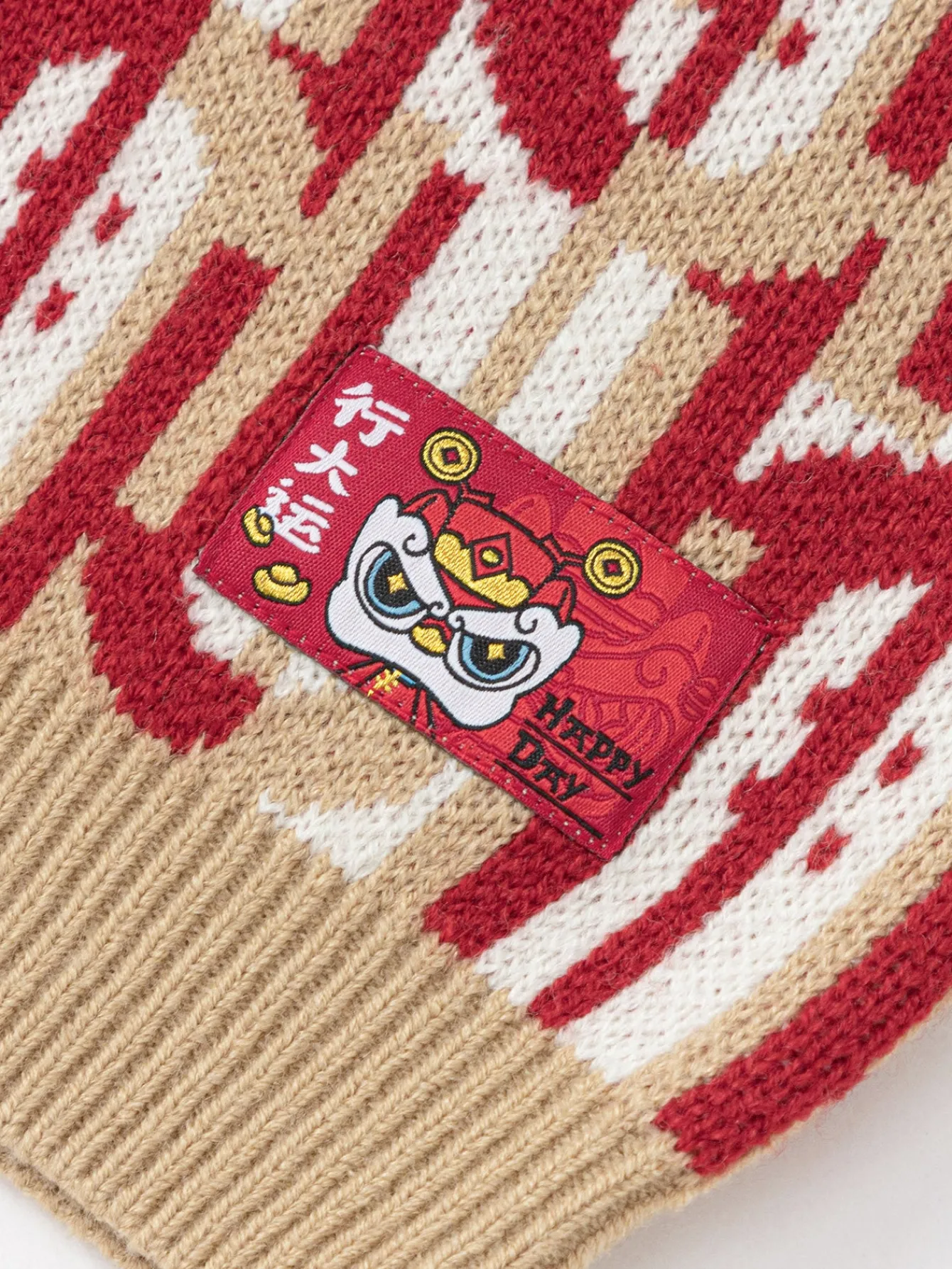 Balabala children's sweater Toddler Boys knitted sweater 2025 spring and autumn new style New Year outfit White Red Best Sale