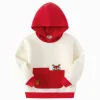 Balabala children's sweatshirt hooded top Toddler Boys clothing 2025 spring and autumn new year's outfit Red White Clearance