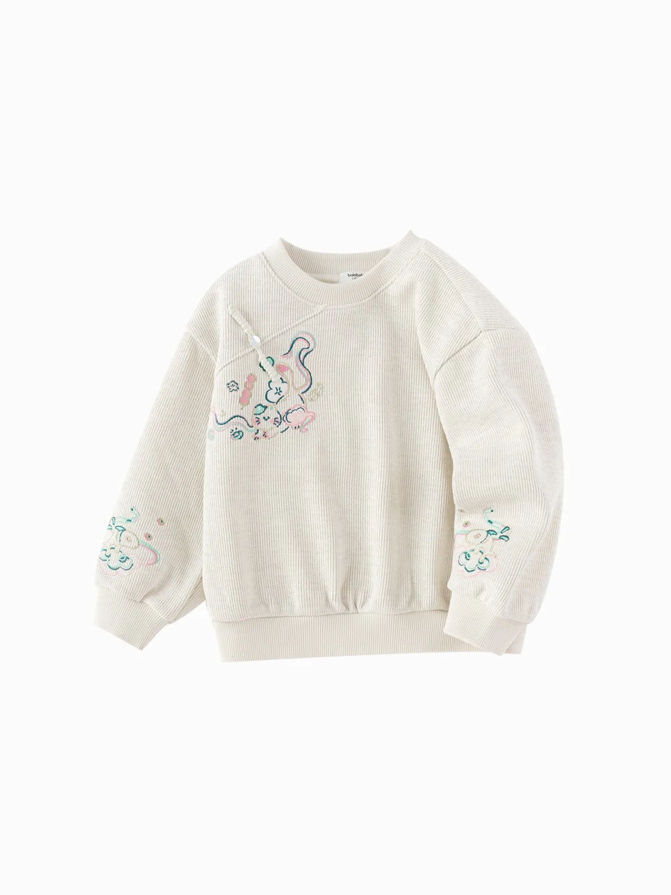 Balabala children's sweatshirt new Chinese style embroidery top girls' children's clothing 2025 new spring outfit Off-white Hot