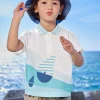 Balabala contrast color comfortable short-sleeved T-shirt 2-8 years Clearance