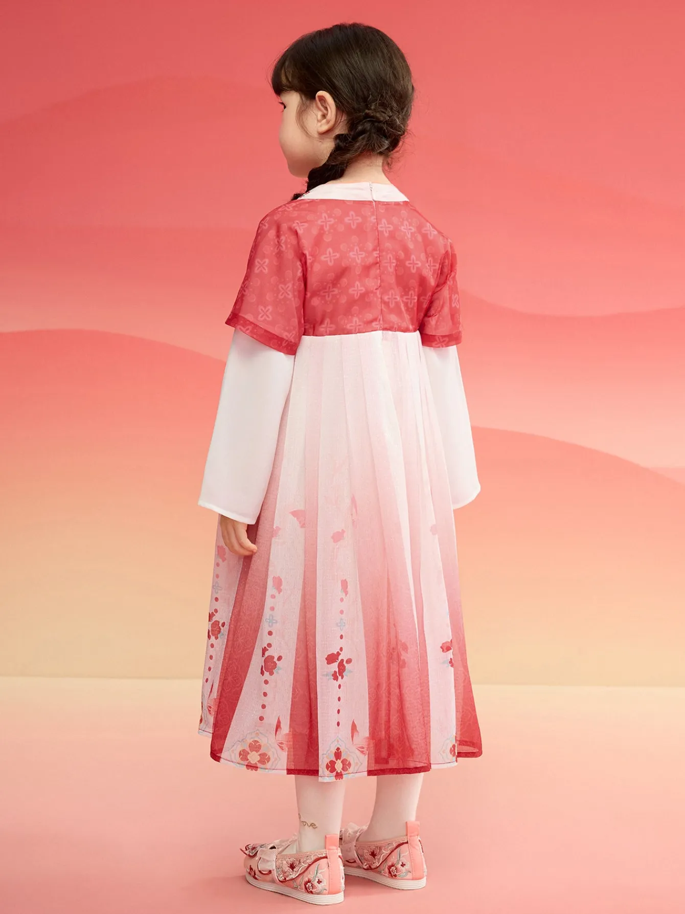 Balabala Girl Hanfu Dress Kids Ru Skirt 2025 Winter New Red New Year's Outfit Chinese Style Dress Online