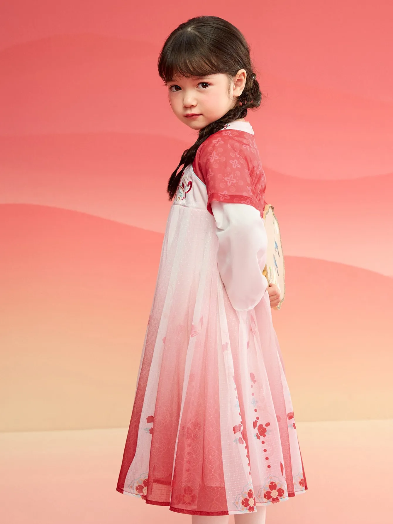 Balabala Girl Hanfu Dress Kids Ru Skirt 2025 Winter New Red New Year's Outfit Chinese Style Dress Online
