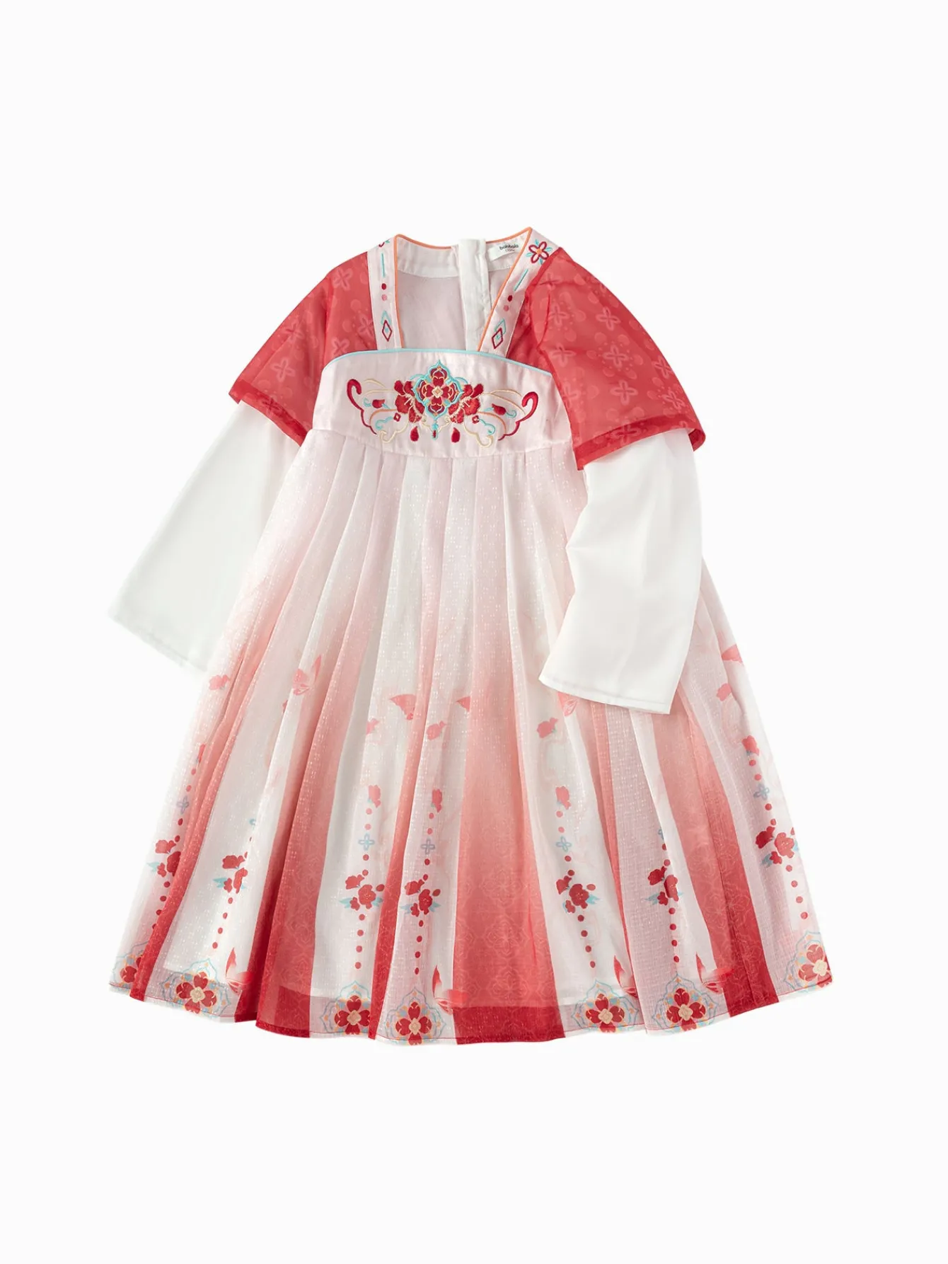 Balabala Girl Hanfu Dress Kids Ru Skirt 2025 Winter New Red New Year's Outfit Chinese Style Dress Online