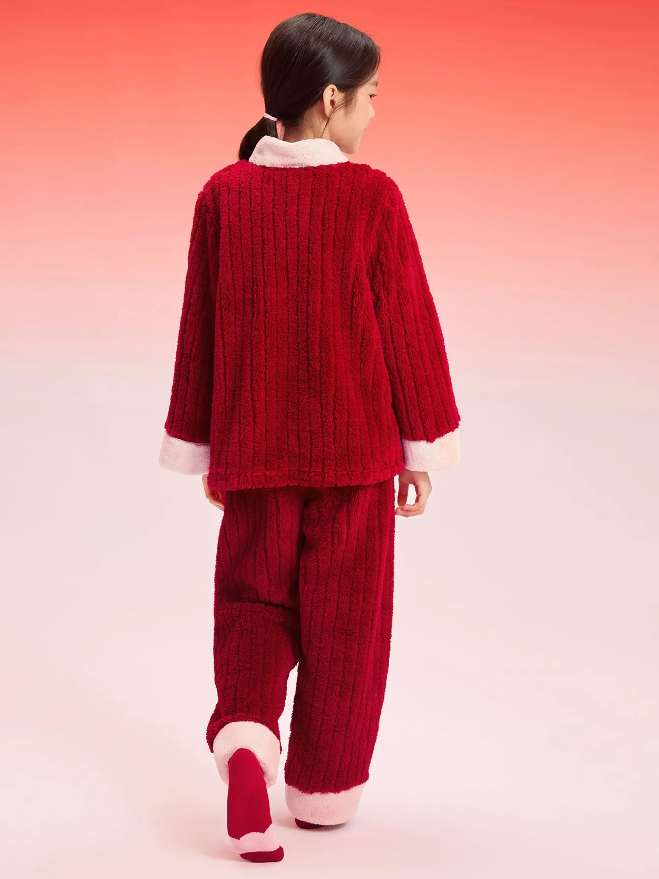 Balabala Girl Pajama Suit 2025 New Chinese Style Home-Wear New Year's Greeting Animal Year Red Store