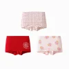 Balabala Girl Underwear Boxer Birefs Cotton Animal Year Red Shorts The Year of Snake New Year Suit White Red Clearance