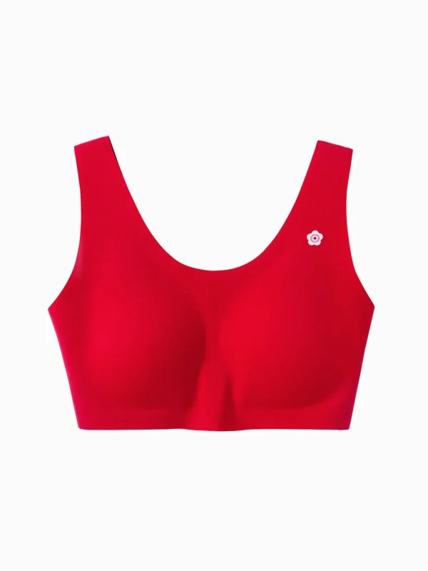 Balabala Girl Underwear Developmental Period Children Small Vest Customizable Anti-Show-through Bra Animal Year of Snake Red Sale