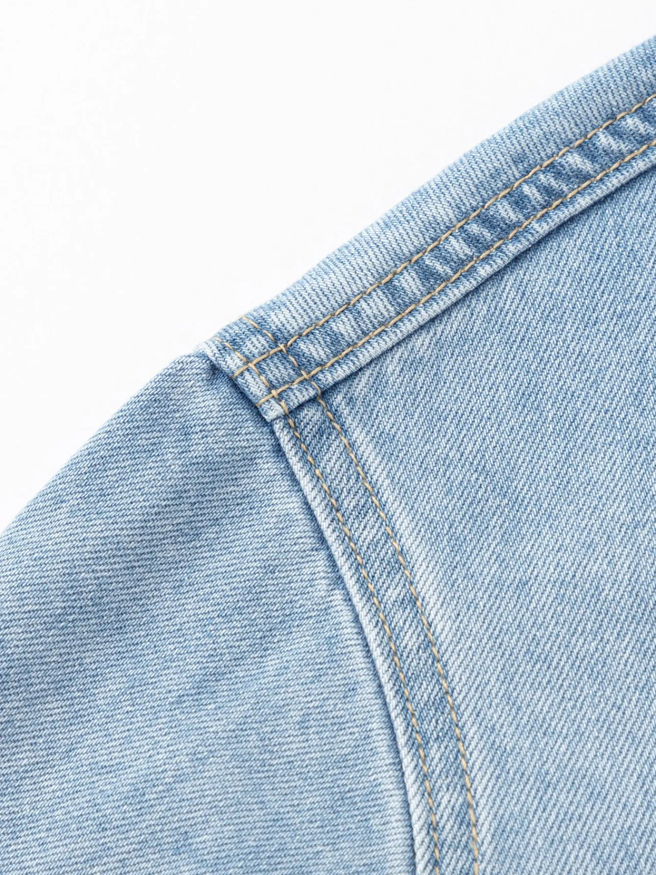 Balabala girls' denim coat oil painting style embroidered 2025 spring new pure cotton top Denim Light Blue Shop