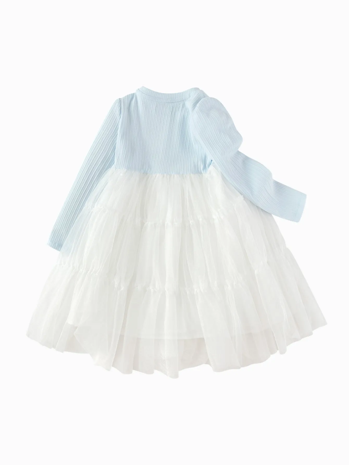 Balabala Girls' Dress Tulle Princess Dress 2025 Spring New Bow Dress Blue Clearance
