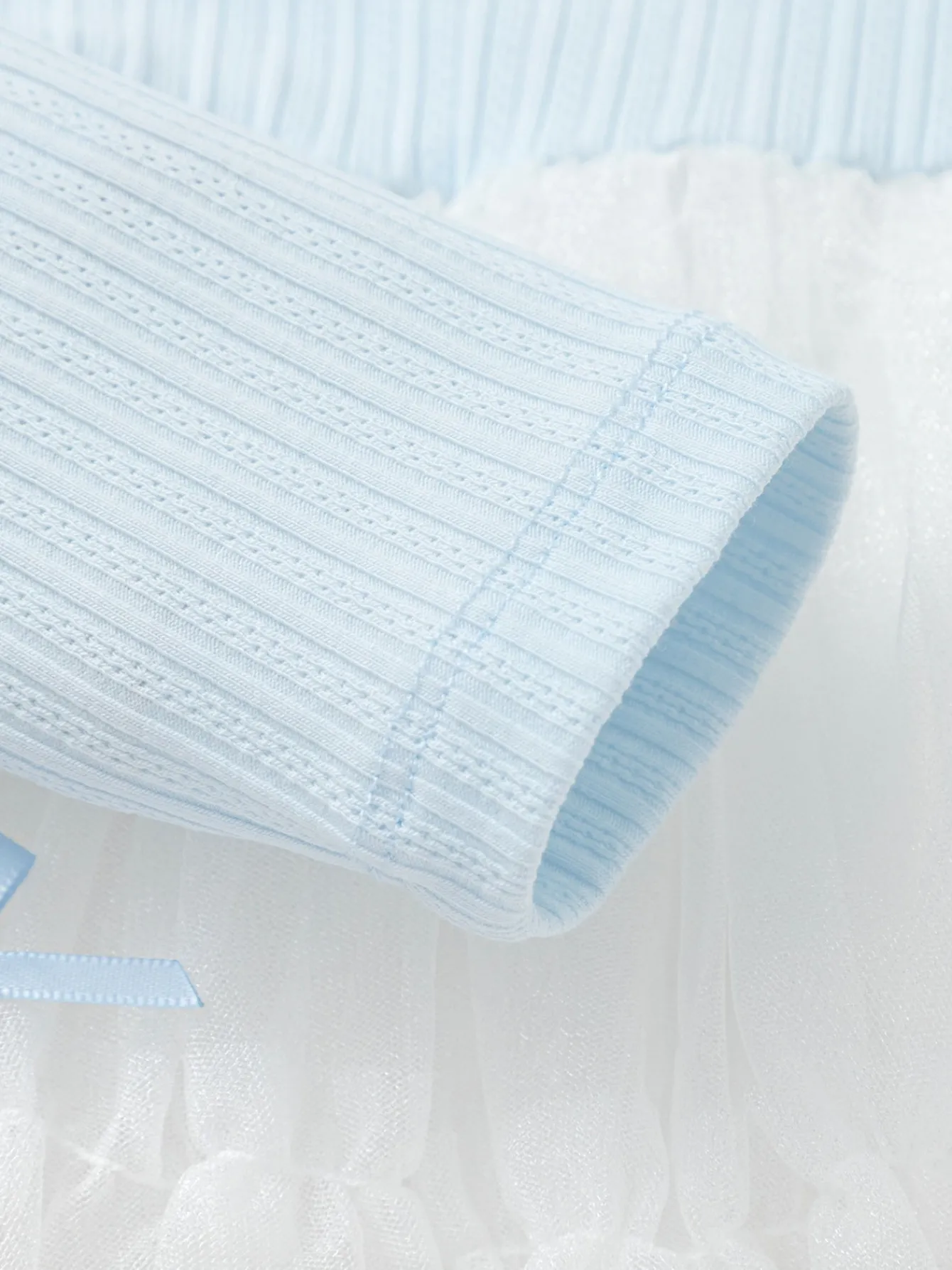 Balabala Girls' Dress Tulle Princess Dress 2025 Spring New Bow Dress Blue Clearance