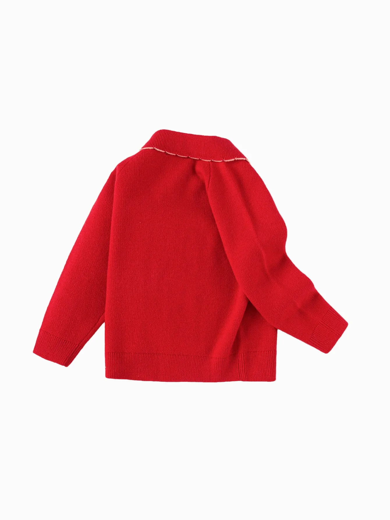 Balabala Girls Sweater 2024 New Winter Kids Knitwear Top New Year's Red Fashion Exquisite Trendy Chinese Red Outlet