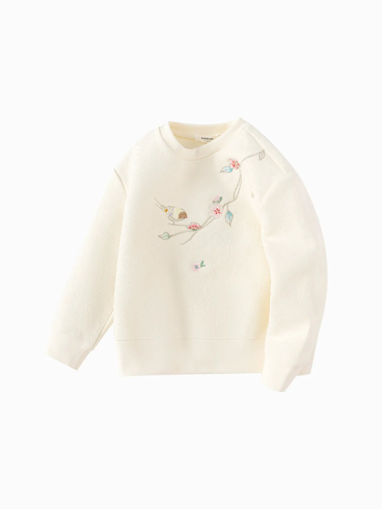 balabala_girls_sweater_embroidery__spring_and_autumn_new_long_sleeve_top_0.webp Balabala Girls' Sweater Embroidery 2025 Spring and Autumn New Long Sleeve Top White Cheap