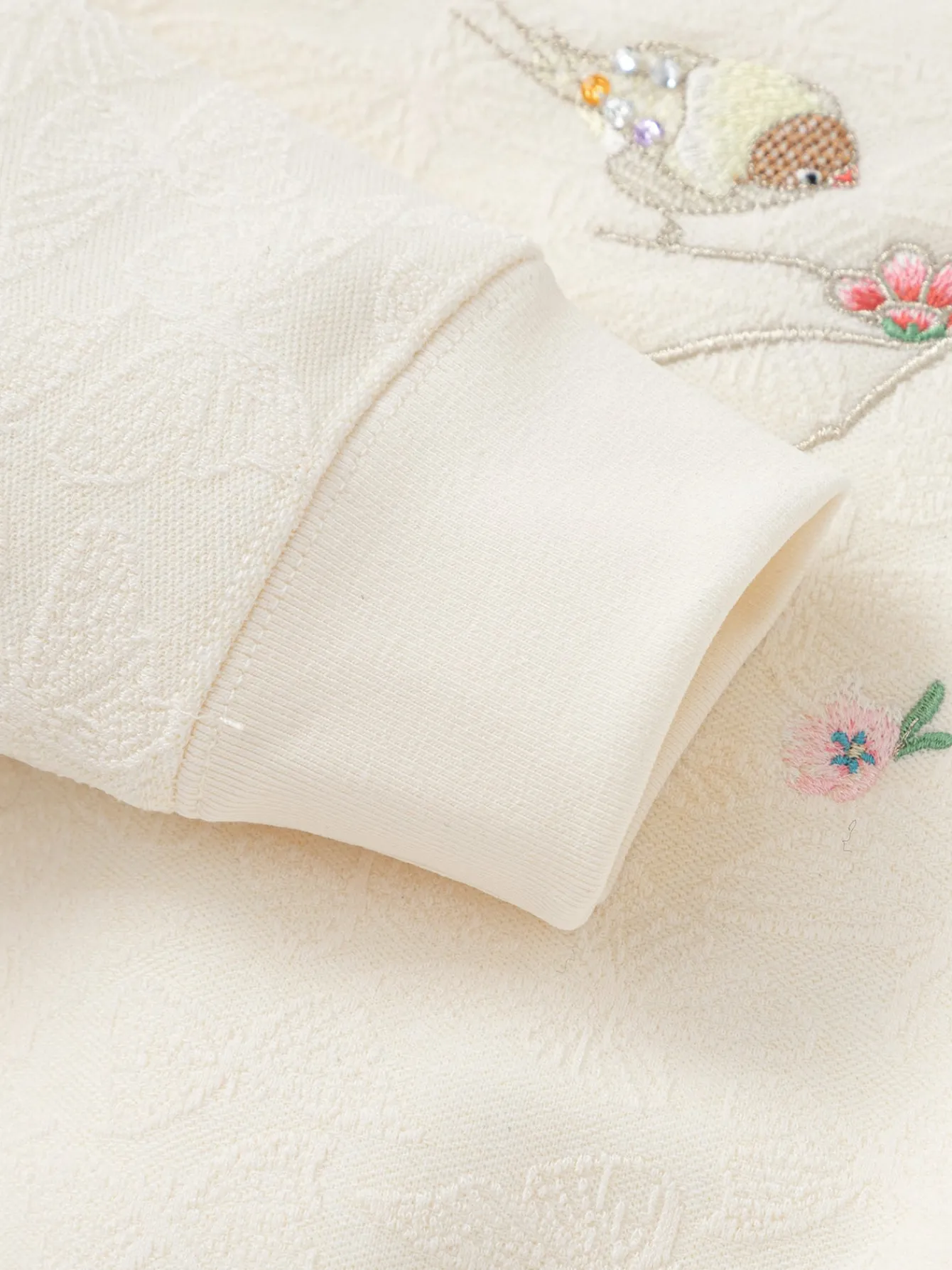 balabala_girls_sweater_embroidery__spring_and_autumn_new_long_sleeve_top_4.webp Balabala Girls' Sweater Embroidery 2025 Spring and Autumn New Long Sleeve Top White Cheap