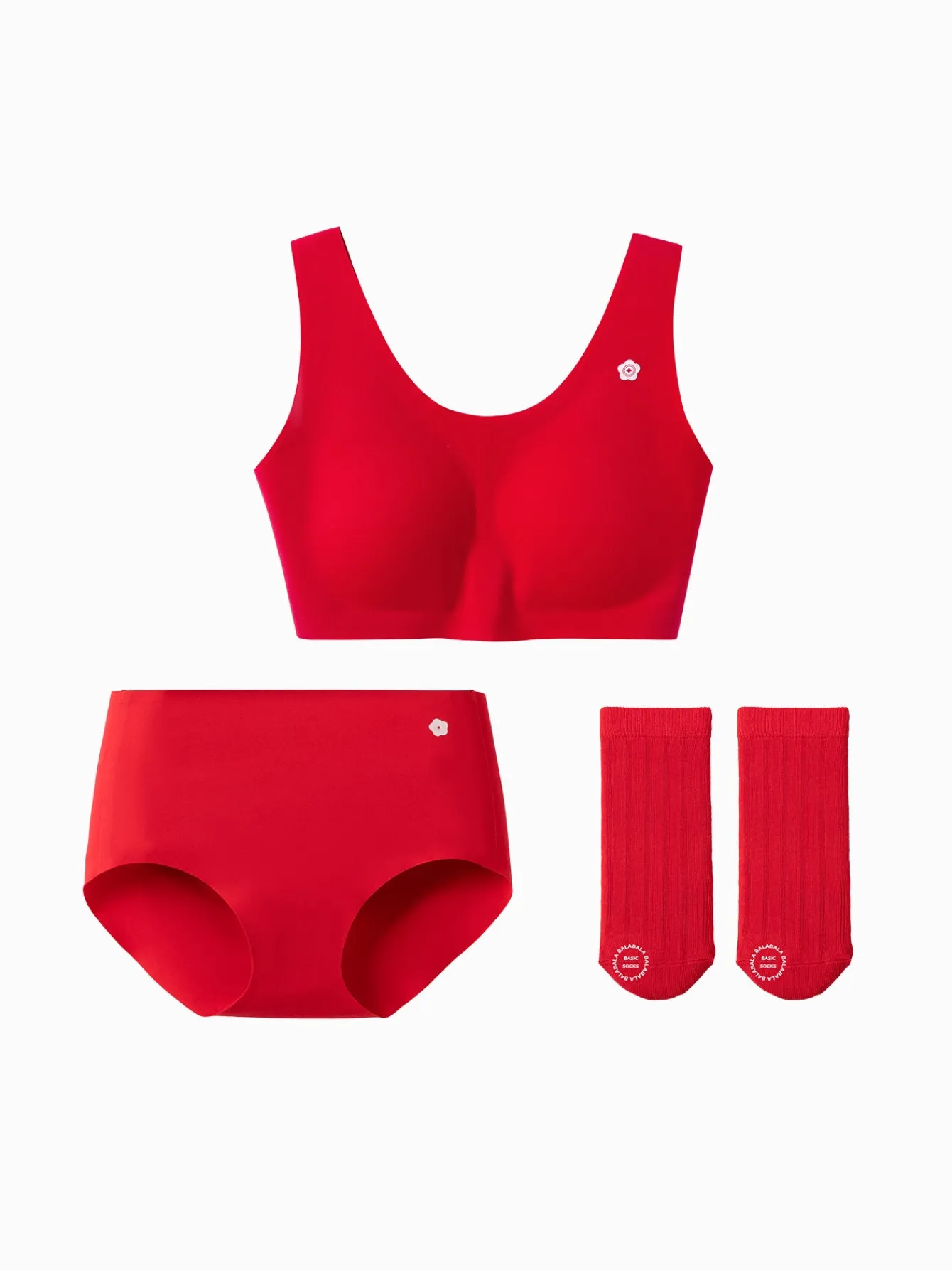 Balabala Girls Underwear Gift Box Children Vest Developmental Period Anti-Show-through Bra Animal Year of Snake Red New