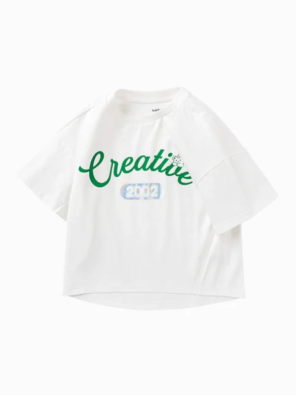 Balabala Kid Girl loose casual breathable short-sleeved T-shirt 7-14 years Hot