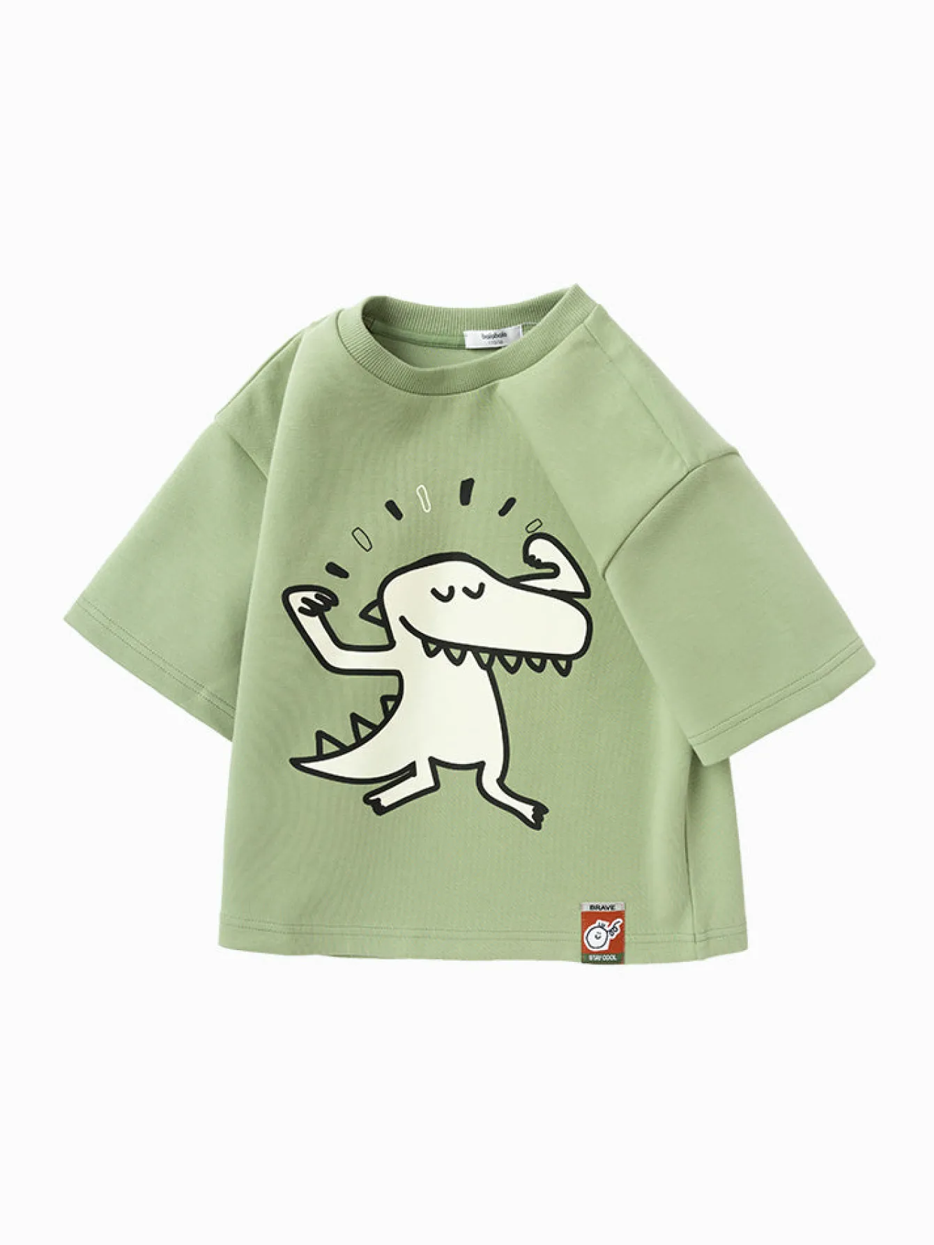 Balabala Kids Boy 100% Cotton Dinosaur Rounded V-Neck Short Sleeve T-Shirt 7-14 Years Sale
