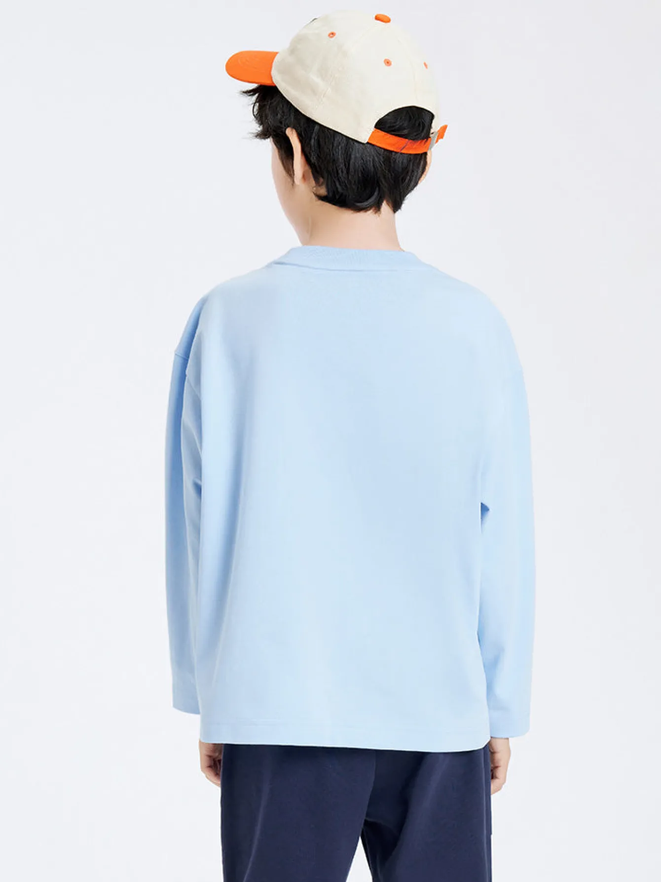 Balabala Kids Boy Antibacterial Quick-Drying Rounded V-Neck Long Sleeve T-Shirt 7-14 Years Online